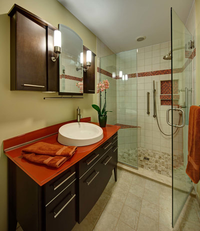Modern bathroom remodel  with Adaptive design elements